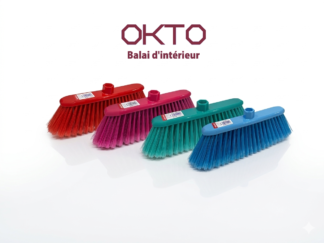 BALAI  ARIANE "OKTO"  FIBRE FLEURIE " MULTICOULEURS